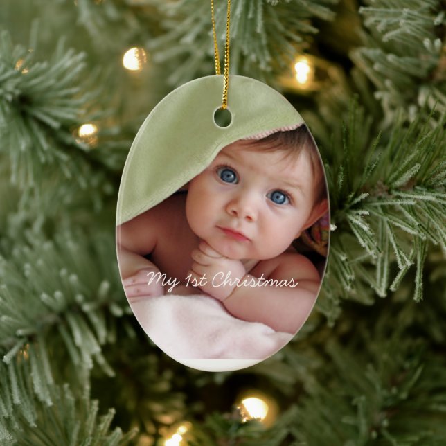 Min första julklapp, fotopatel Metall Julgransprydnad Keramik (Träd)