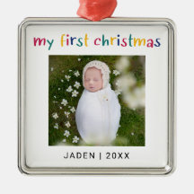 Min första julklapp i Baby, fotopatfärgad cute
