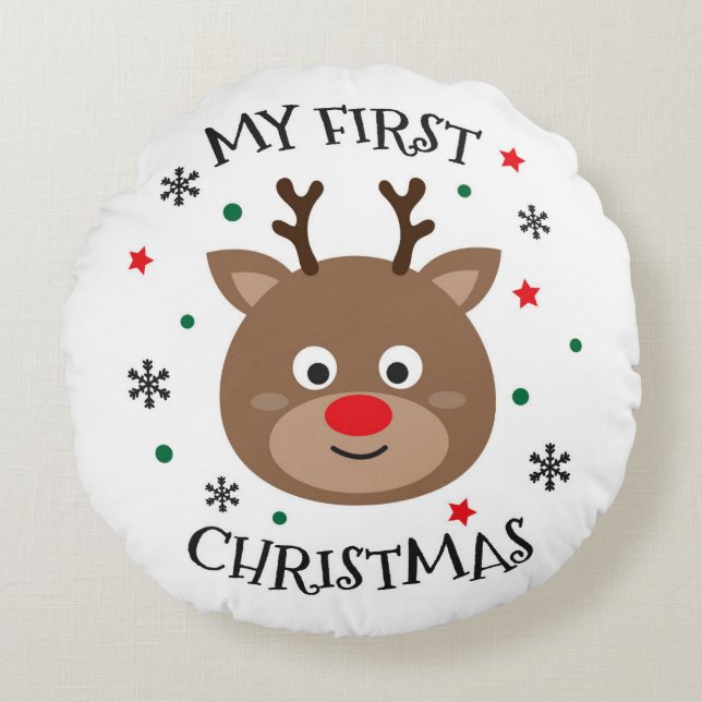 Min första julklapp rund kudde (Framsidan)