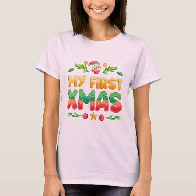Min första julskjorta Julafton T Shirt (Framsida)