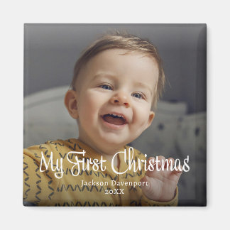 Min första julskript Foto Babynamn År Magnet