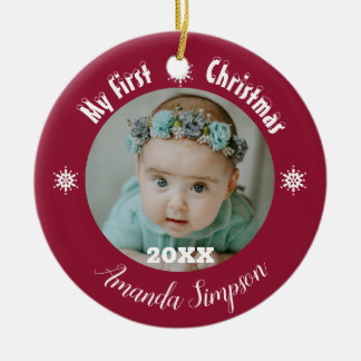 Min första julsnäcka med stomme julgransprydnad keramik