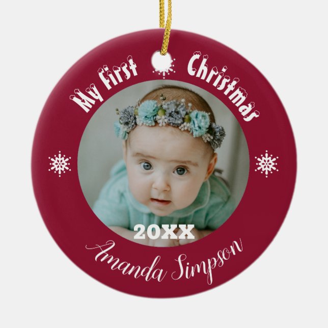 Min första julsnäcka med stomme julgransprydnad keramik (Framsidan)