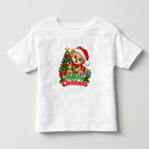 Min första jultröja med nallebjörn (pojke) t shirt
