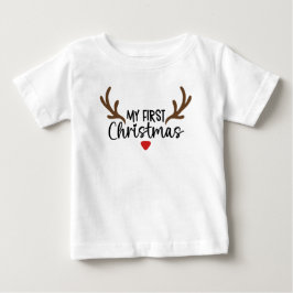 Min första jultypografi - enkel Hjort Antlers T Shirt