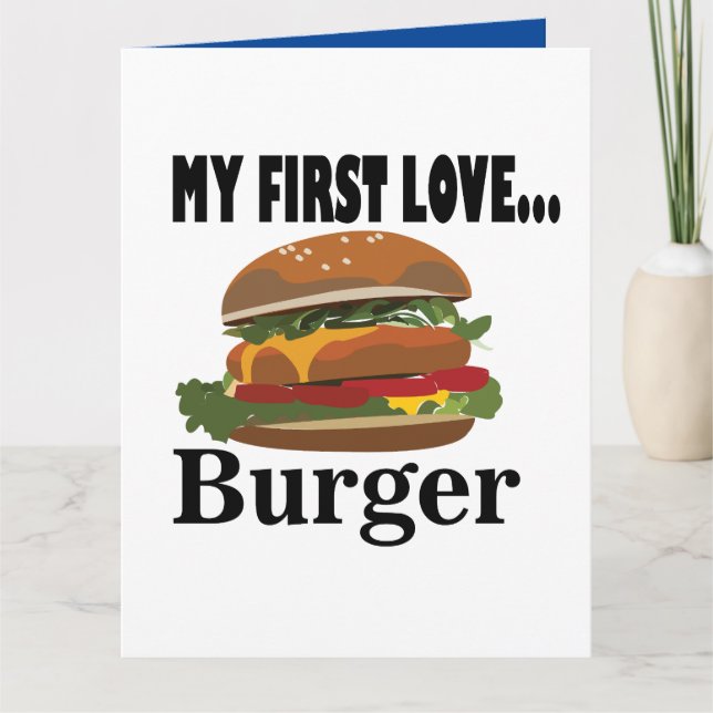 Min Första Kärlek Burger Hälsning Kort (Framsida)