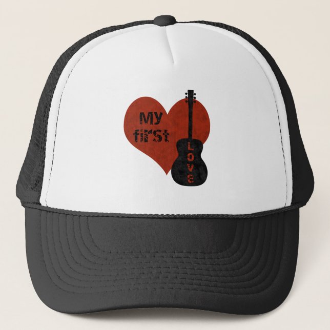 Min första Kärlek Guitar Hat Truckerkeps (Framsida)