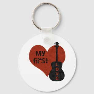Min första Kärlek-Guitar-nyckelkedja Nyckelring