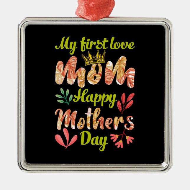 Min första Kärlek Mamma Julgransprydnad Metall (Framsidan)
