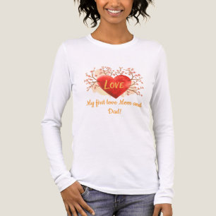 Min första Kärlek - Mamma och Pappa Hjärtdesign T Shirt