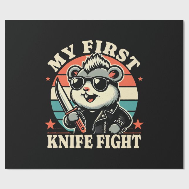 Min första Knivar-kamp - Coola Hamster Presentpapper (Platt)