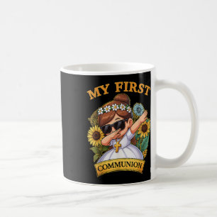 Min första kommunion flickor dabbar 1:a religiösa kaffemugg