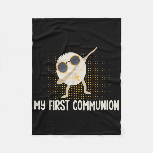 Min första kommunision Dabbing Wafer 1st Communion Fleecefilt (Framsidan)