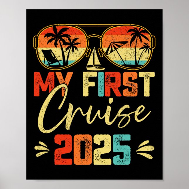 Min första kryssning 2025 Familjeutflykt Kryssning Poster (Framsidan)