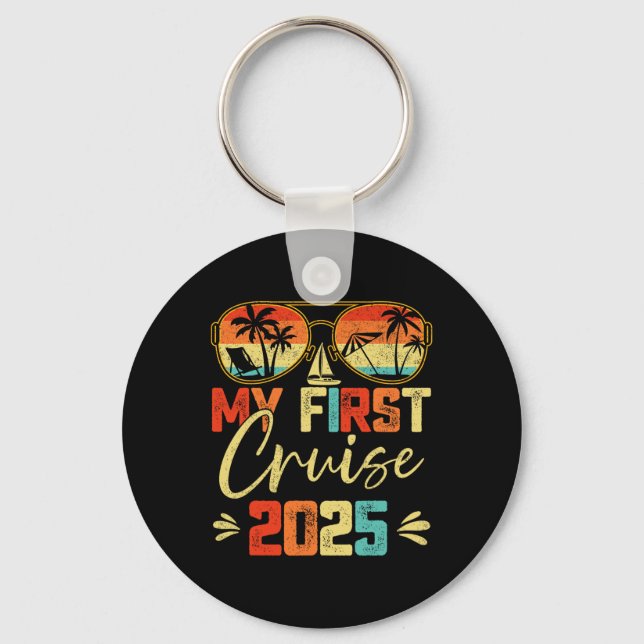 Min första kryssning 2025 Family Vacation Cruise F Nyckelring (Framsida)