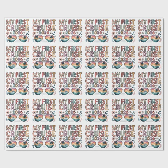 min första kryssning 2026, kryssningspresent, krys presentpapper (Platt)