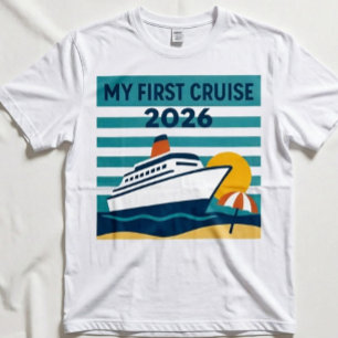 Min första kryssning 2026 Retro solnedgång Nautilu T Shirt