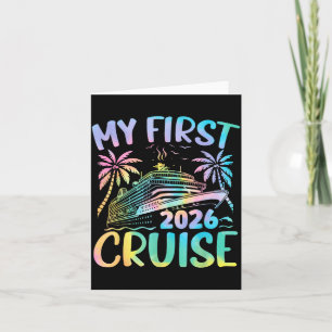 Min första kryssning 2026 Semester Tie Dye Familje Kort
