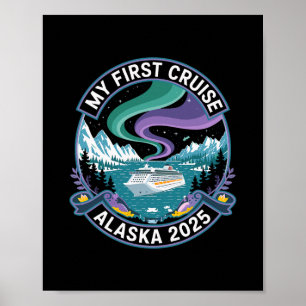 Min Första Kryssning Alaska 2025 Tröja Norrsken Poster