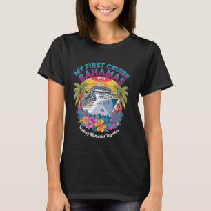 Min Första Kryssning Bahamas 2025 Söt Första Gånge T Shirt