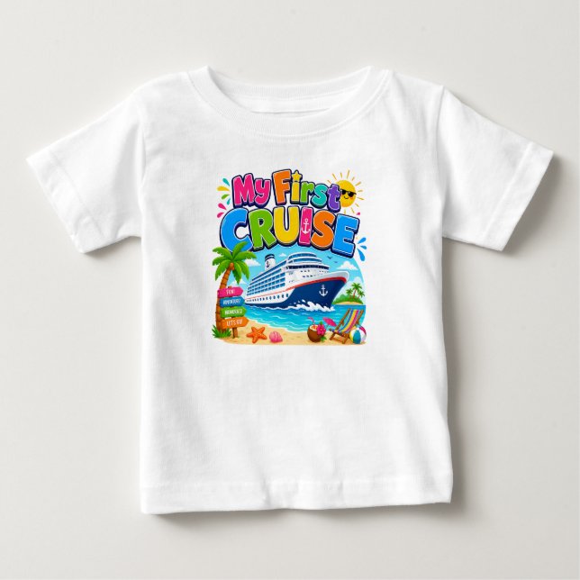 Min Första Kryssning Barn Semester T-Shirt (Framsida)