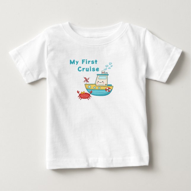Min första kryssning Sommarresa Cute Roligt Boat C T Shirt (Framsida)