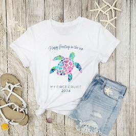 Min första kryssningsfamiljefaktor, Cute Sea Turtl T Shirt