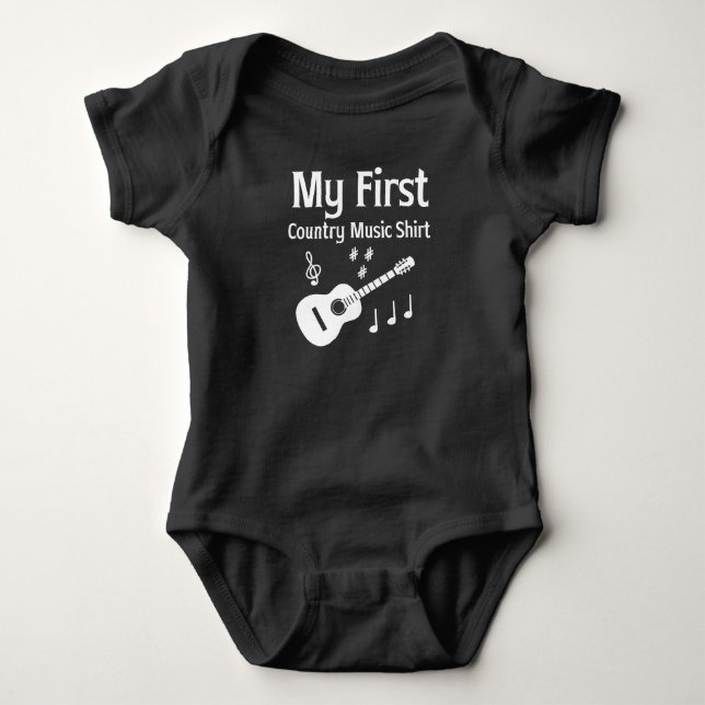 Min första Land Music Shirt Baby Bodykostym T Shirt (Framsida)