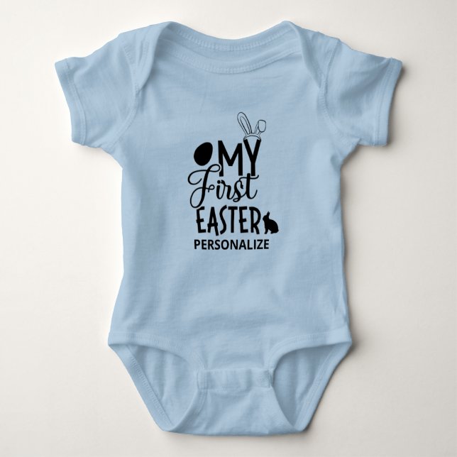 Min första ljusblå Baby-bokostdräkt i Påsk T Shirt (Framsida)