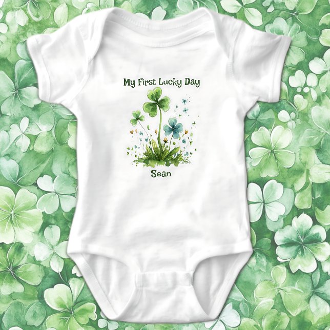 Min första lyckodag Shamrock St. Patricks Day T Shirt (Skapare uppladdad)