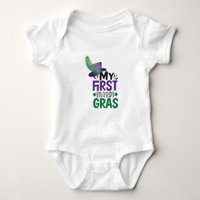 Min första Mardi Gras-babybodysuit T Shirt (Framsida)