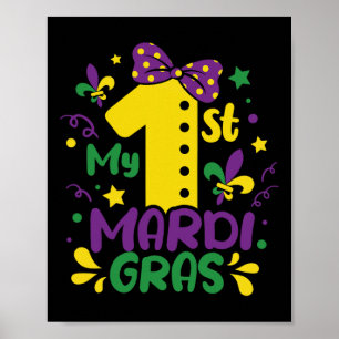 Min första Mardi Gras Costume-utrustning för Småba Poster