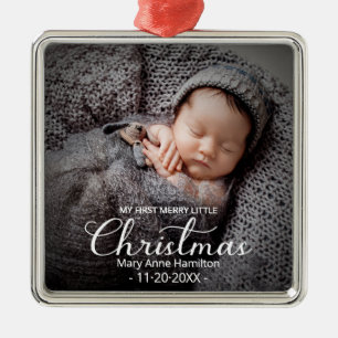 Min första Merry Little jul Newborn Baby Julgransprydnad Metall