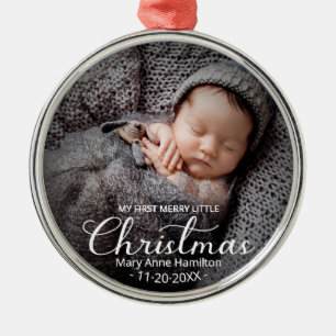 Min första Merry Little jul Newborn Baby Julgransprydnad Metall