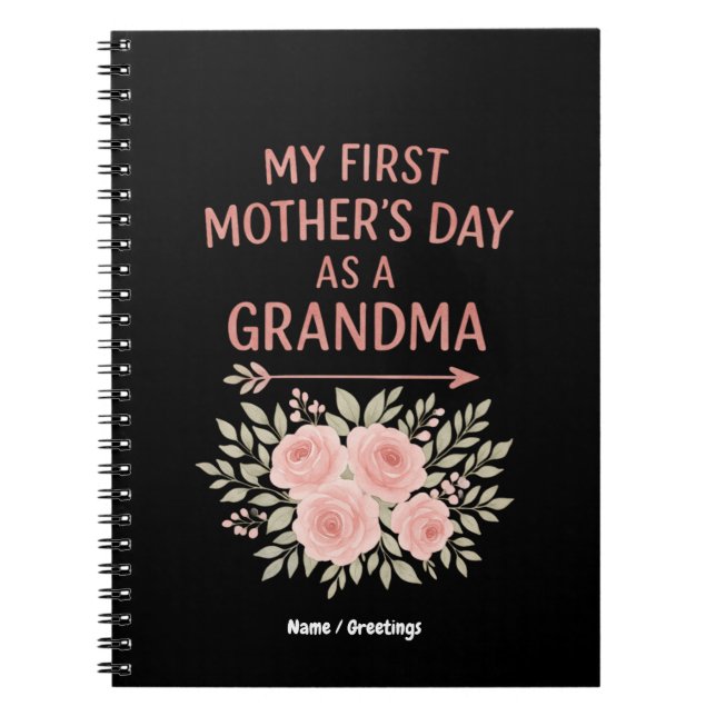 Min första Mor-dag som mormor Funny & Cute Anteckningsbok (Framsidan)