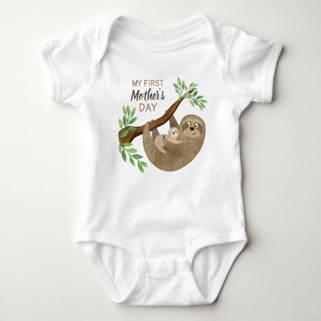 Min första Mors dag | Adsible Sloth T Shirt (Framsida)