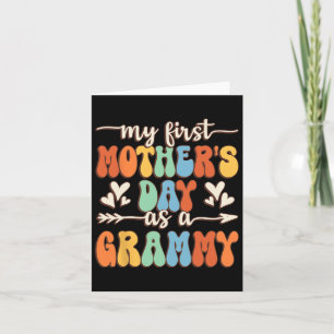 Min första mors dag som en Grammy Retro Groovy Mor Kort