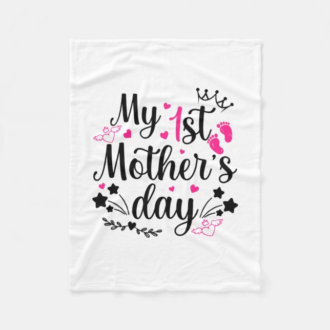 Min första Mors dag som Mamma 2 Fleecefilt (Framsidan)