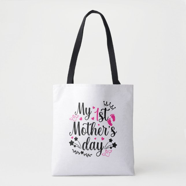 Min första Mors dag som Mamma 2 Tygkasse (Framsida)