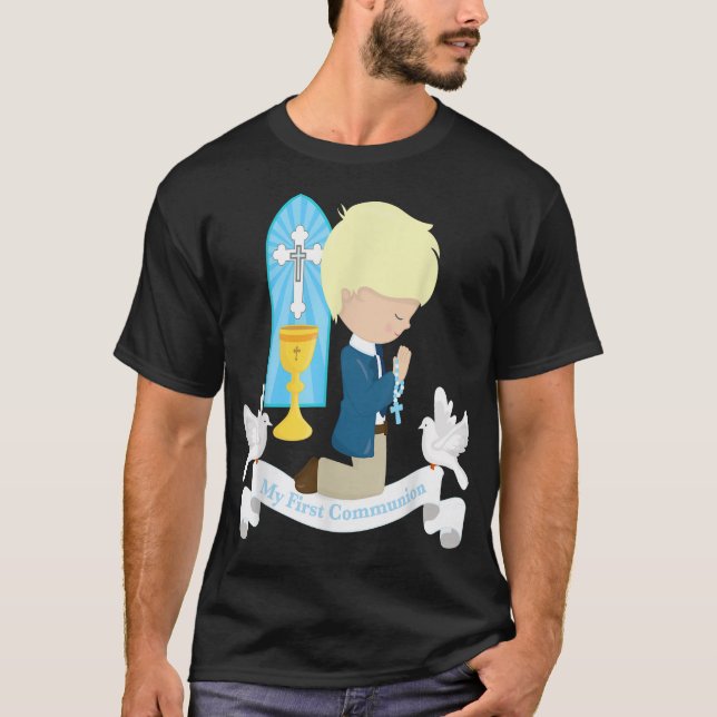 Min första nattvardspresent för barn son pojke blo t shirt (Framsida)