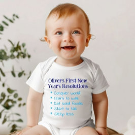 Min första nyårsresolutioner, rolig babyboy t shirt
