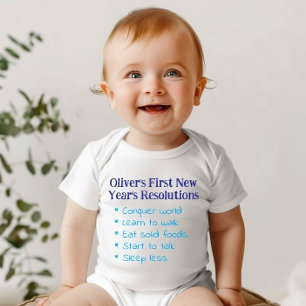 Min första nyårsresolutioner, rolig babyboy t shirt