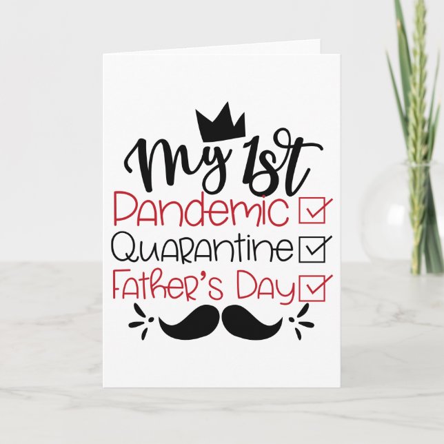 Min första pandemikarantän Fars dag Kort (Framsida)