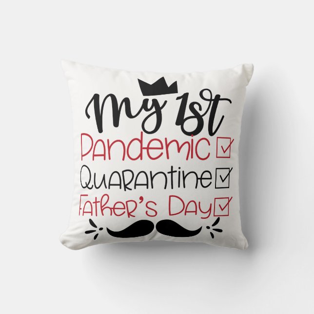 Min första pandemkarantän Fars dag Kudde (Framsida)
