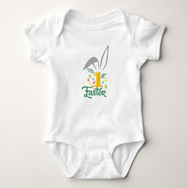 Min första påsk - Baby bodysuit för påsk T Shirt (Framsida)