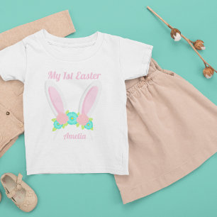 Min första Påsk Cute Rosa Bunny Öron Personlig T Shirt