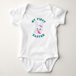 Min första påsk flickas vita baby bodysuit t shirt