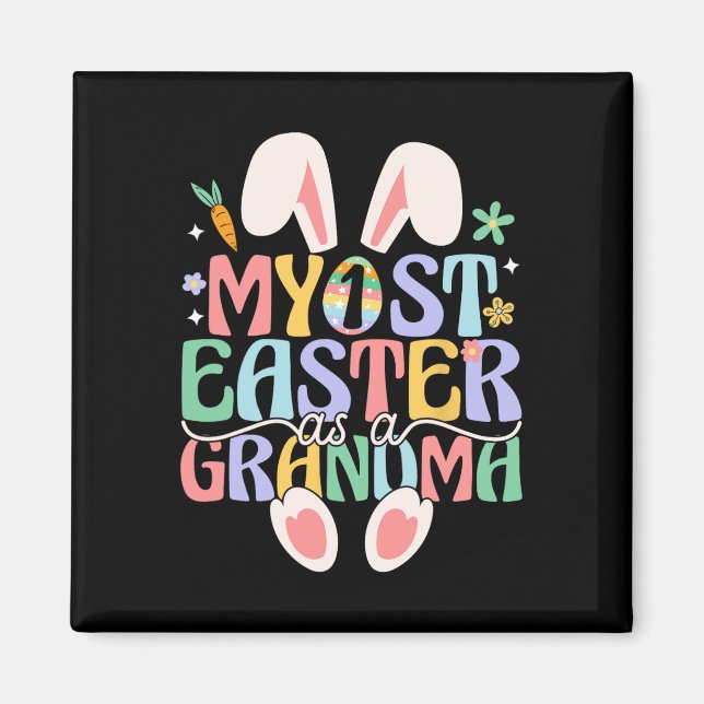 Min första påsk som mormor Rolig påskkelin Ny morm Magnet (Framsidan)