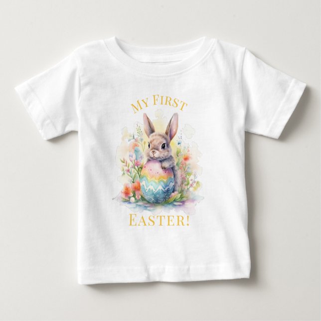 Min första påsk Söt kanin  T Shirt (Framsida)