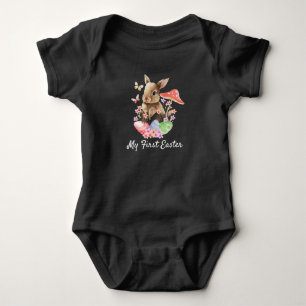 Min första Påsk-vattenfärgsbunny Baby Bodykostym T Shirt
